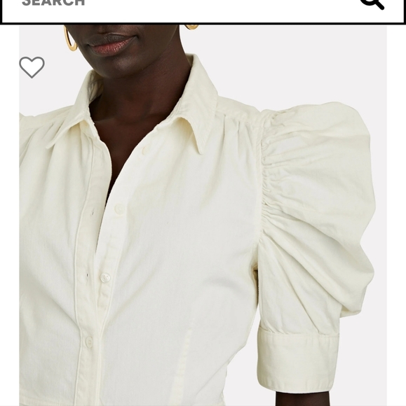 FRAME Gillian Off-White Gillian Puff Sleeve Mini Dress